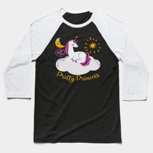 Cute Unicorn Design - Pretty Princess Baseball T-Shirt